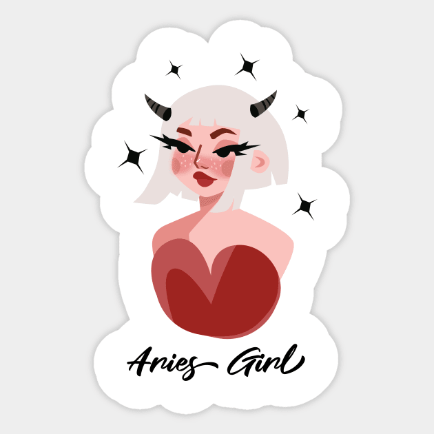 Aries Girl Zodiac Sign Astrology Sticker by Science Puns